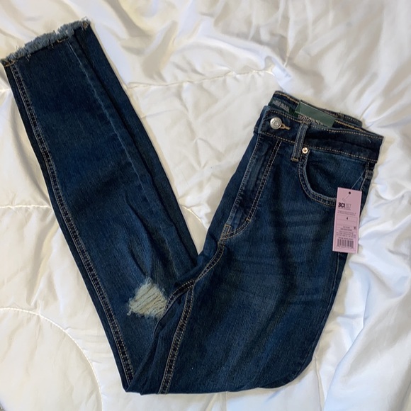 Wild Fable Blue Highest Rise Distressed Raw Hem Skinny Jeans NWT - Picture 5 of 14